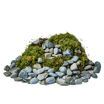 [免摳素材]苔蘚和石頭組成的微型景觀