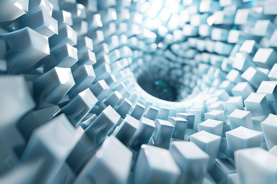 藍(lán)白漸變色3D隧道