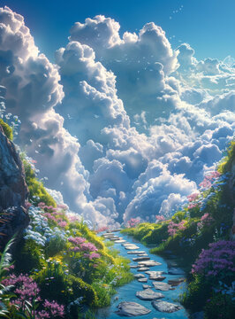 奇幻的云朵仙境