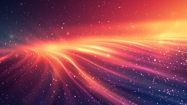 紅色和粉色的星云在太空中飛舞