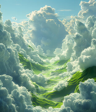 云海之上的綠色山谷