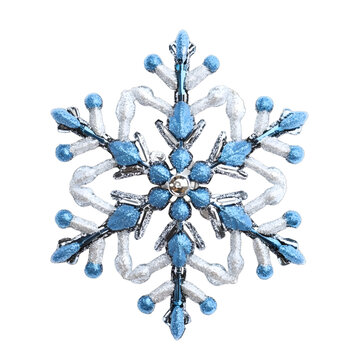 [免摳素材]藍色銀色閃光雪花裝飾品