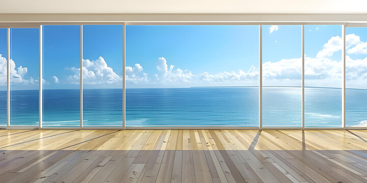 現(xiàn)代房間的海景