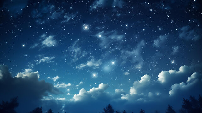 浩瀚星空下的夜空繁星點點