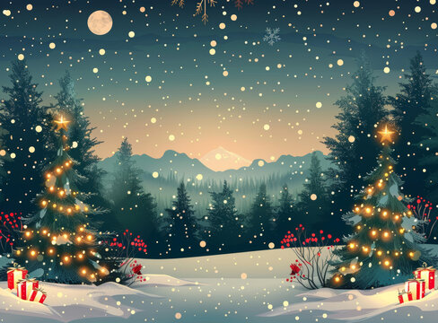 圣誕靜謐雪夜