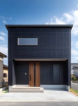現(xiàn)代黑色兩層樓房建筑