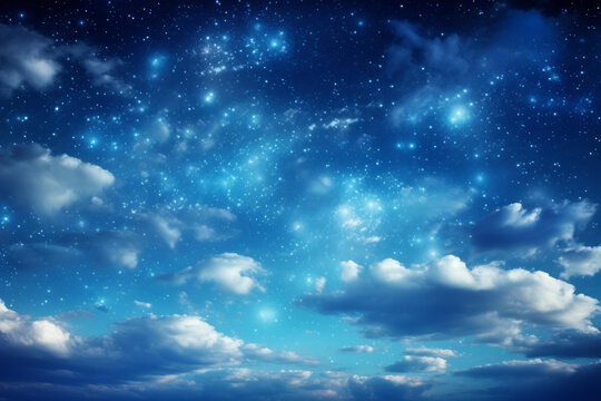 浩瀚星空下的云朵