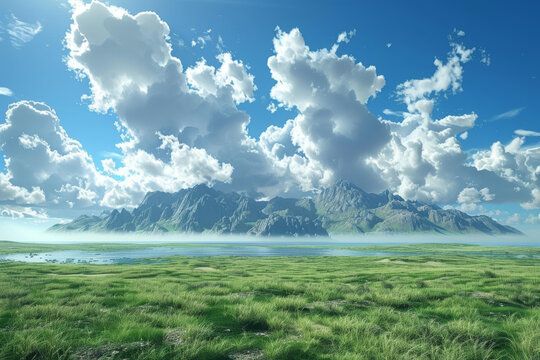 壯麗山景的AI圖片