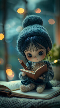 小女孩讀書