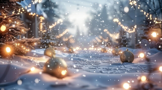 冬日雪景的AI圖片