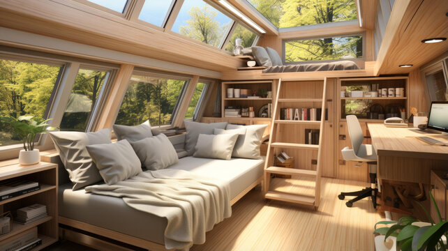 舒適現(xiàn)代的小屋家庭辦公室