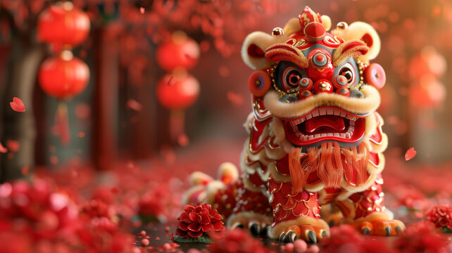 舞獅表演: 春節(jié)的傳統(tǒng)