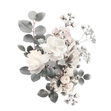 [免摳素材]白色玫瑰花卉花束藝術(shù)