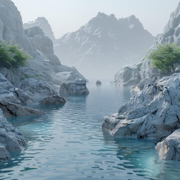 愜意的山湖美景