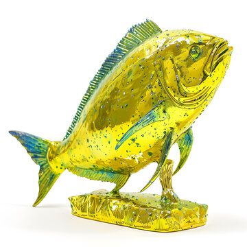 金色魚雕塑