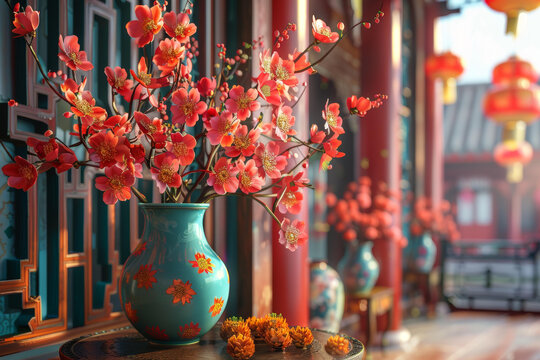 紅梅怒放迎新春