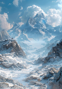 雪山巨石景觀(guān)