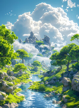 奇幻森林河流