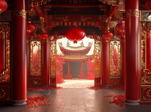 中國(guó)風(fēng)亭臺(tái)樓閣