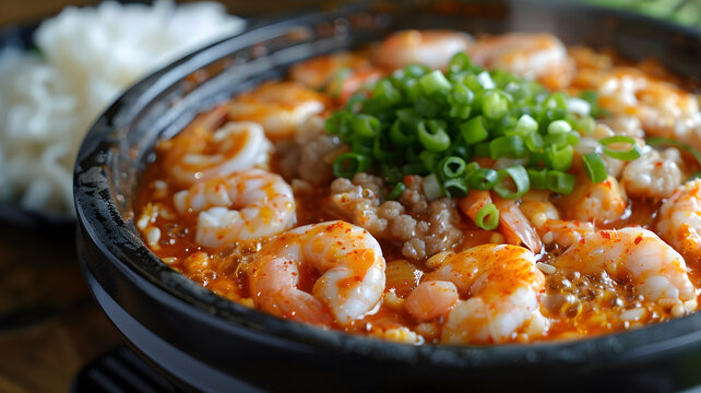 黑鍋紅燒蝦飯
