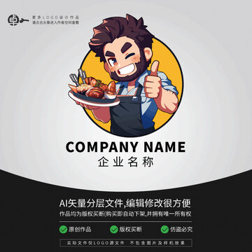 卡通胡子哥自助海鮮餐LOGO