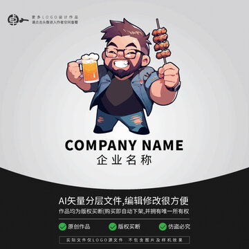 男孩LOGO大師燒烤店帥哥卡通