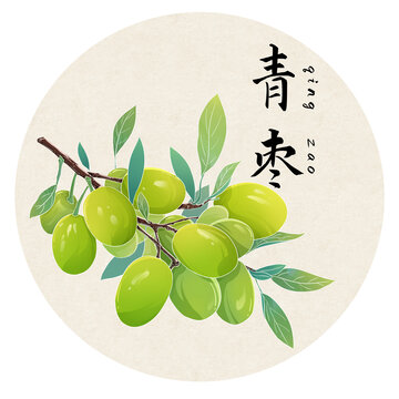 手繪水果青棗