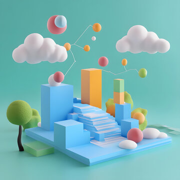 抽象幾何圖形3D