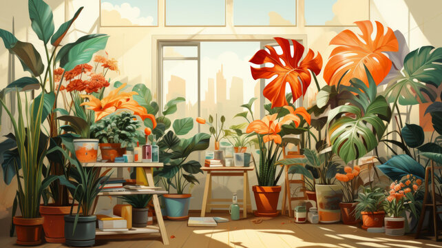 溫室里的花花草草插圖