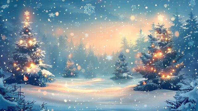 圣誕節(jié)的雪景