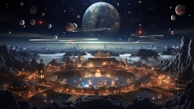 壯觀的科幻行星城市