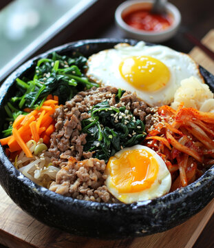 韓國(guó)拌飯的AI圖片
