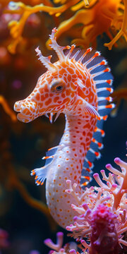 橙白相間海馬