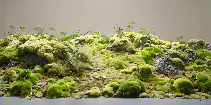苔蘚巖石景觀