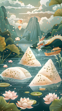 粽子與龍舟競渡
