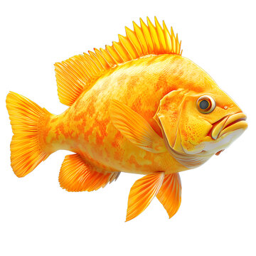[免摳素材]3D：一條黃色的魚