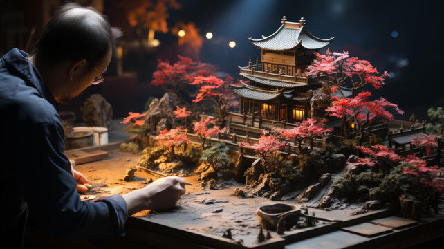 微縮景觀里的中國傳統(tǒng)庭院