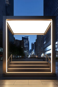 城市夜景下的現(xiàn)代建筑結(jié)構(gòu)