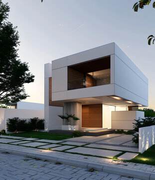 現(xiàn)代極簡主義住宅建筑設(shè)計(jì), 前院景觀