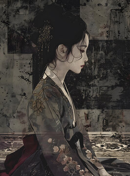 身著韓服的女子