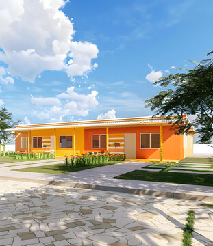 現(xiàn)代橙黃色住宅花園設(shè)計(jì)