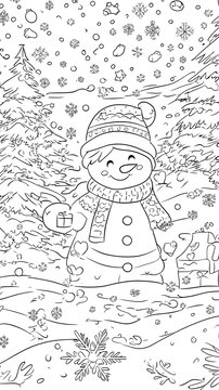 可愛雪人卡通