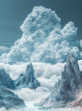 夢(mèng)幻般的云層山脈景觀