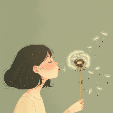 蒲公英隨風飛舞