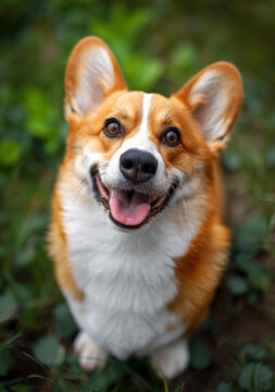 微笑的柯基犬