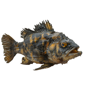 [免摳素材]灰色背景上的保存完好的魚(yú)標(biāo)本
