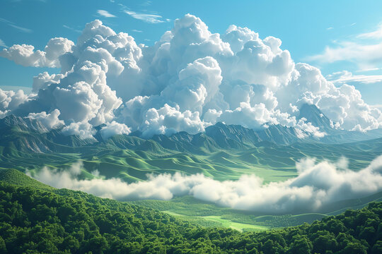 崇山峻嶺間的云海
