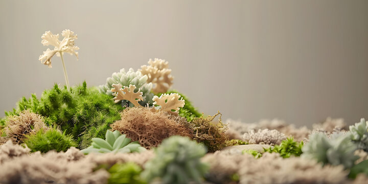青苔和干花特寫(xiě)