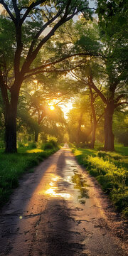 林間小路夕照