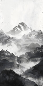 黑白山脈景觀